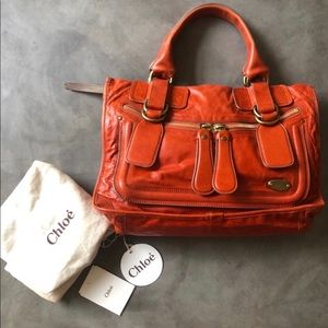 CHLOE Authentic Bay Satchel in Burnt Orange